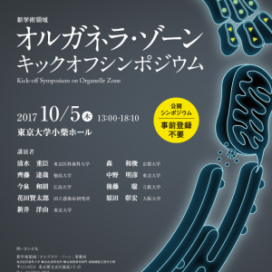 シンポジウム告知ポスター 新学術領域班「細胞機能を司るオルガネラ・ゾーンの解読」班